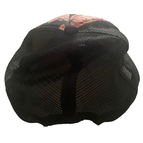 VOLCOM Skate Pink & Black Floral Tropical Hat Cap Snapback Unisex - Picture 3 of 6